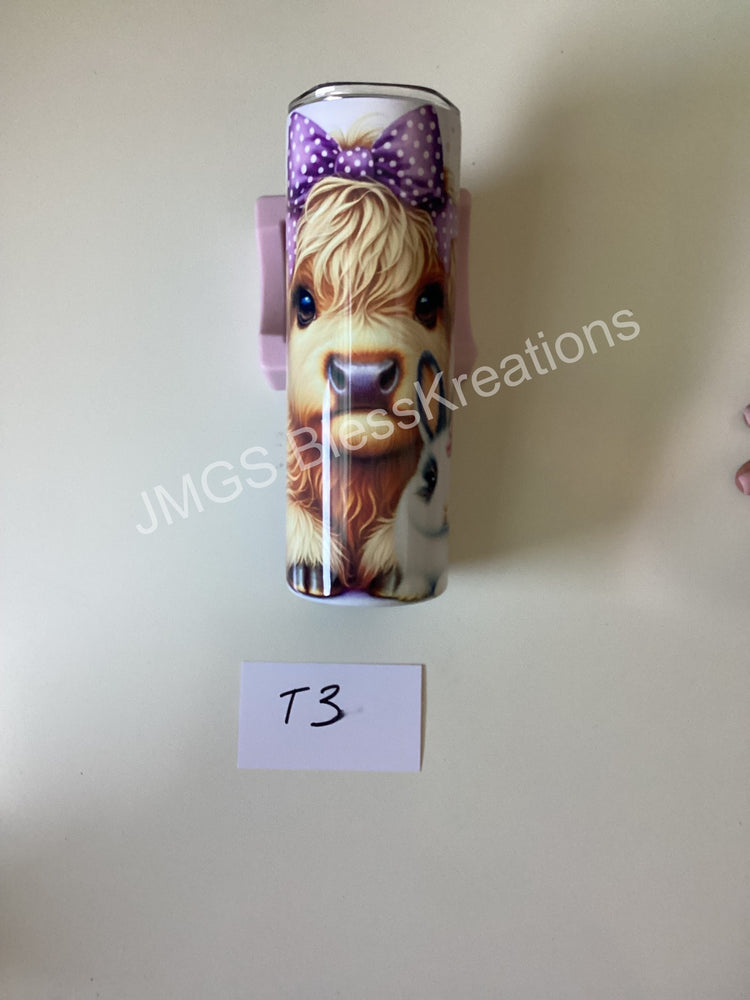 H’Land Cow Stainless Steel tumbler with lid and straw
