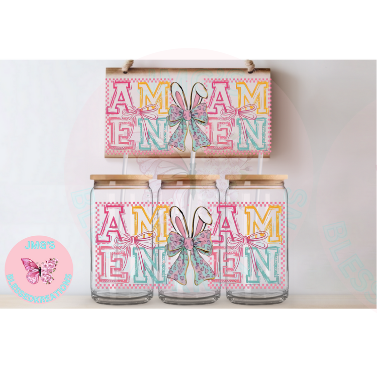 Amen Bunny Ears 16oz UVDTF Wrap
