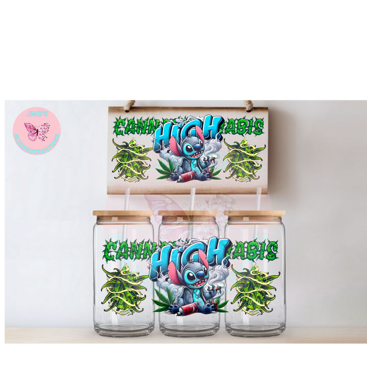 Blue Alien cannabis UVDTF Wrap 16oz