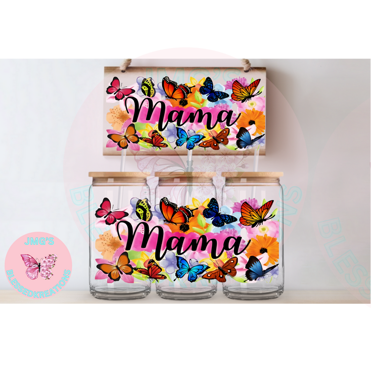Mama with Colored Butterflies