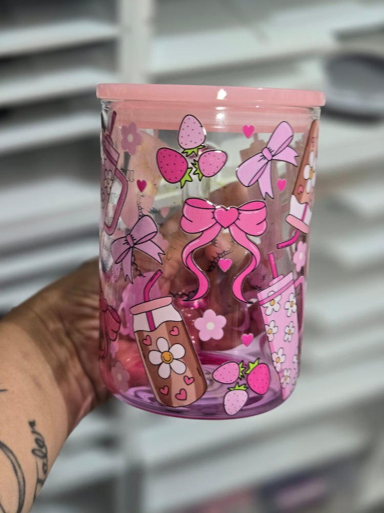 Pink Ribbon 12oz glass mug