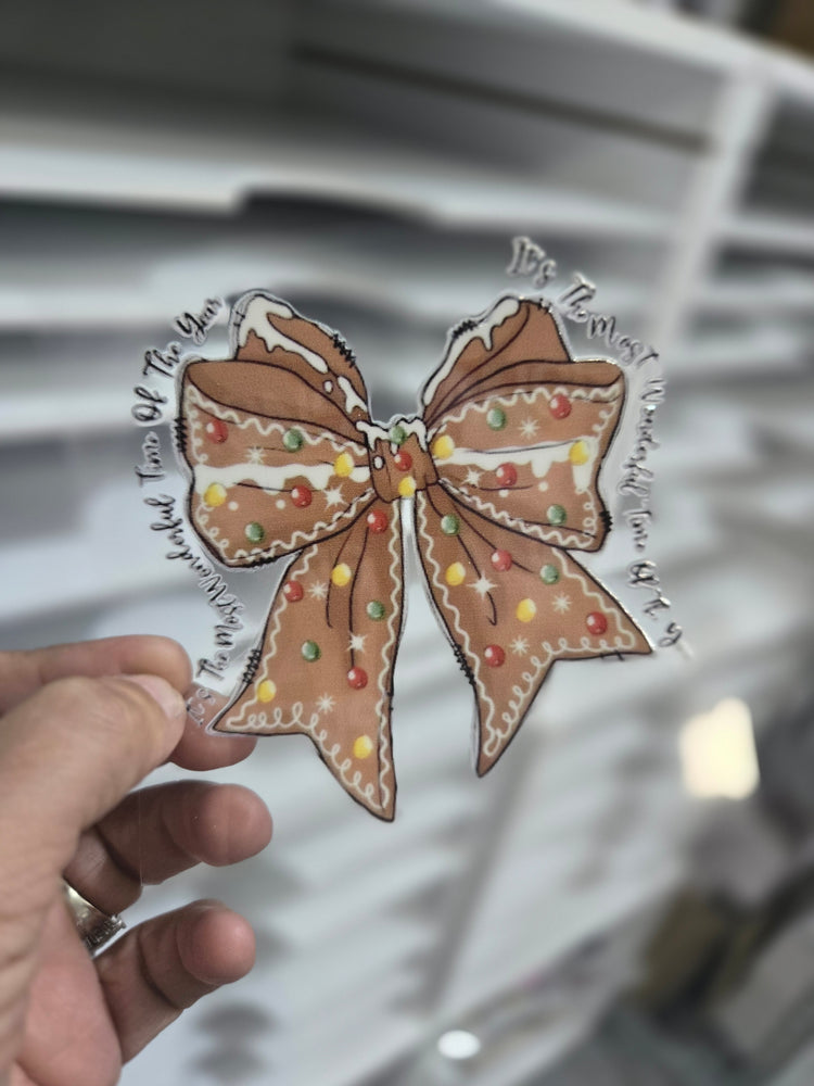 Christmas Brown Ribbon Uvdtf Decal