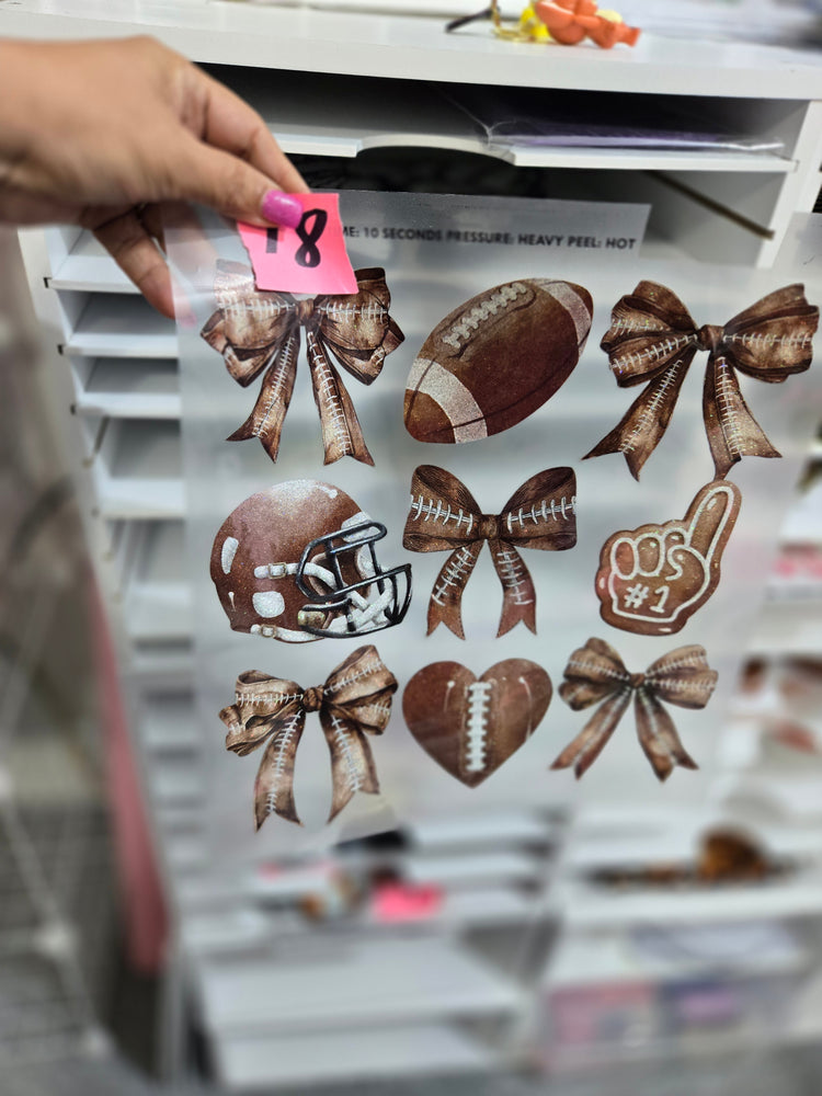 Brown Football & Ribbons