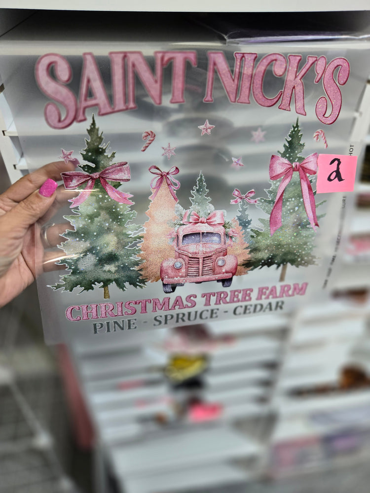 Saint Nick's Christmas Tree Farm ScreenPrint Transfer