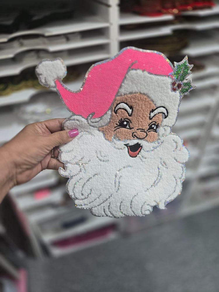 Pink Santa Chenille Patch