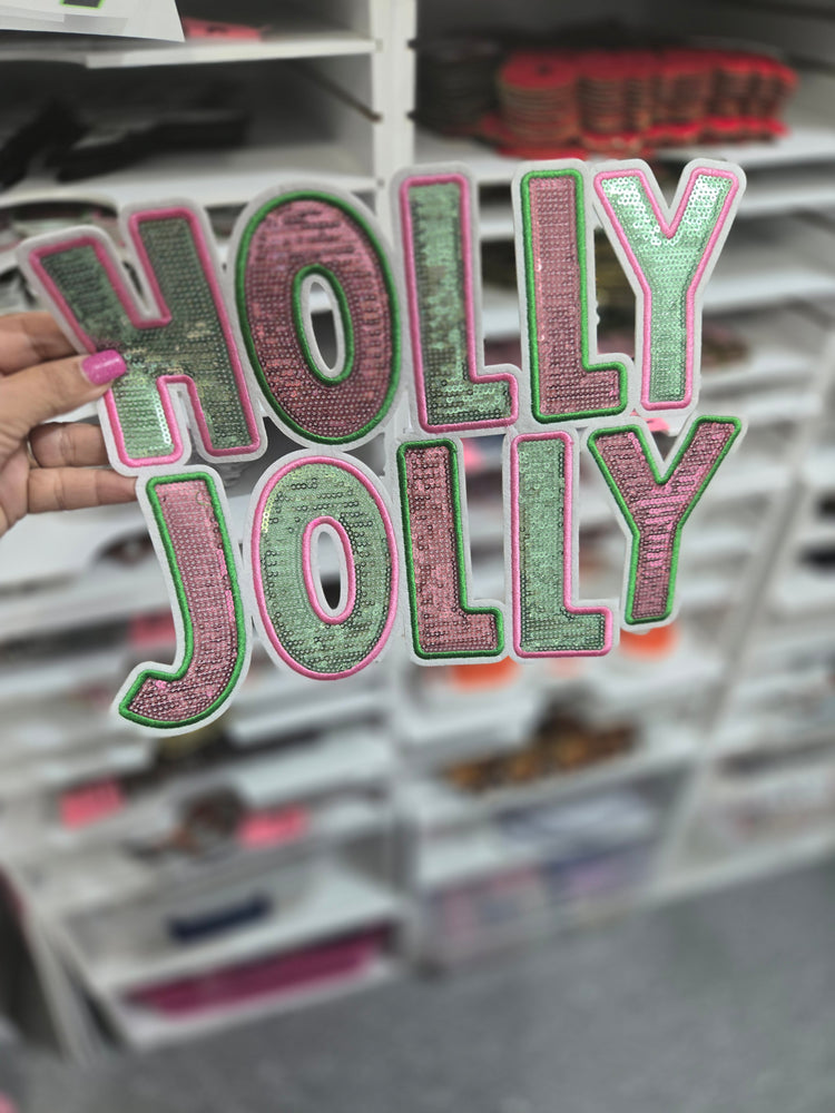 Holly Jolly sequin patch