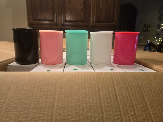 17oz Glass macron colored cups