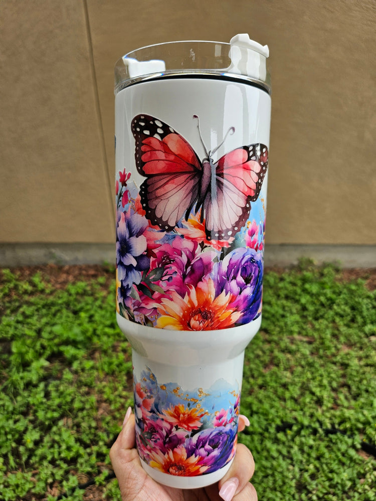 Colorful Butterfly 40oz Tumbler