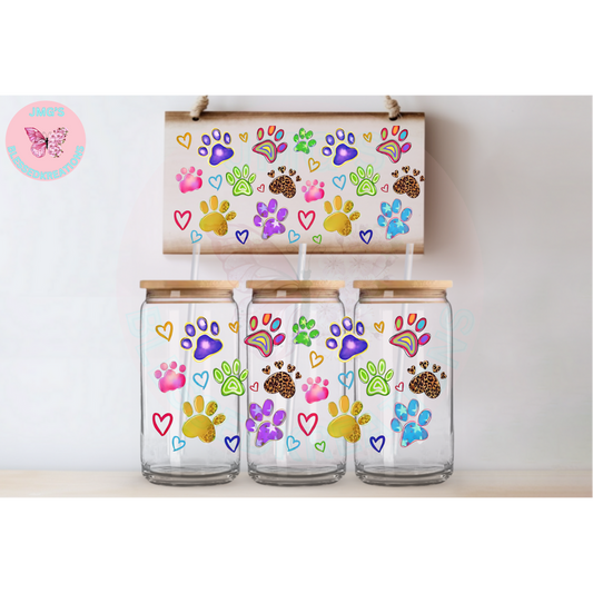 Bright color paws 16oz UVDTF Wrap