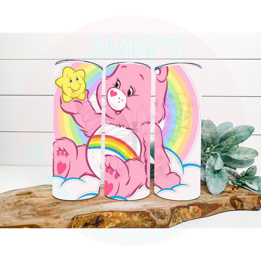 Pink Care Bear 20oz Sublimation Transfer