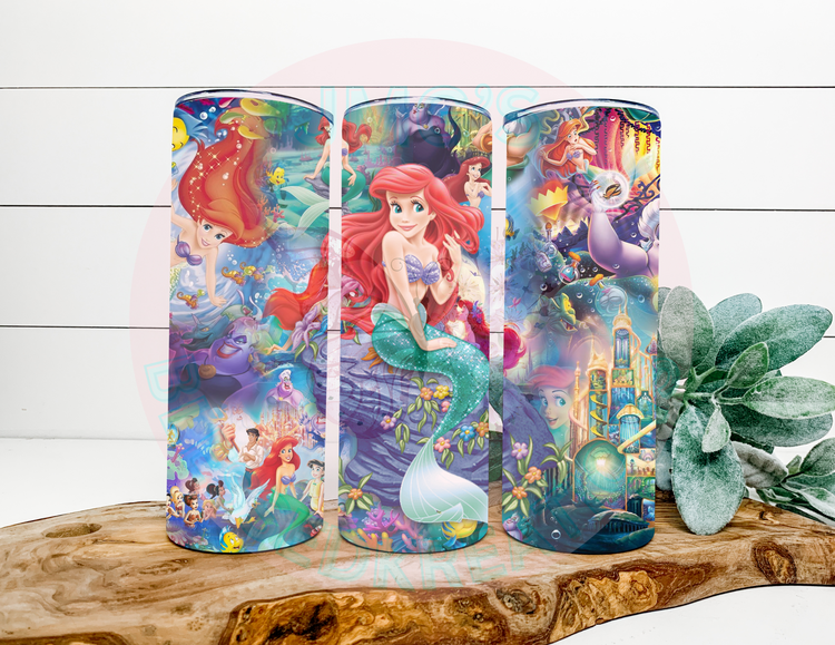 The Little Mermaid 20oz sublimation skinny tumbler