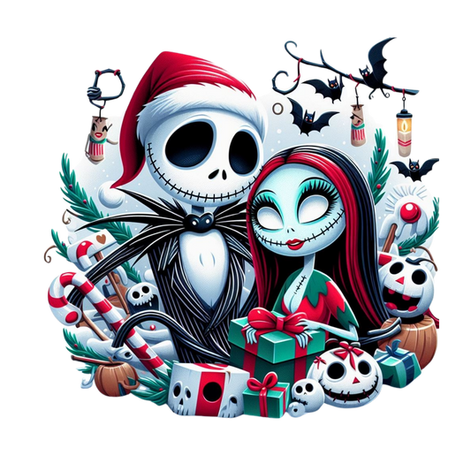 Jack n Sally Christmas  (DTF Transfer)