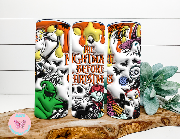 The Nightmare before orange Christmas 20oz skinny tumbler