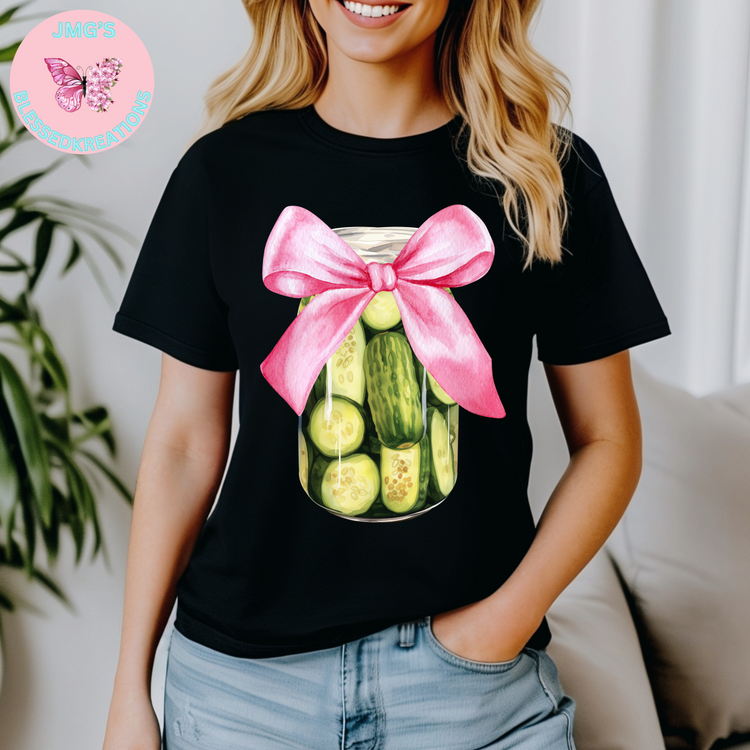 Pickle Jar w/ Pink Ribbon DTF