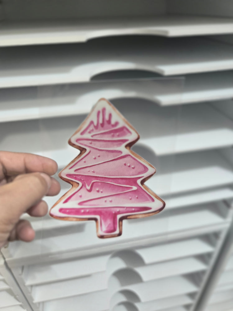 Pink Christmas Cookie Cut out Uvdtf Decal