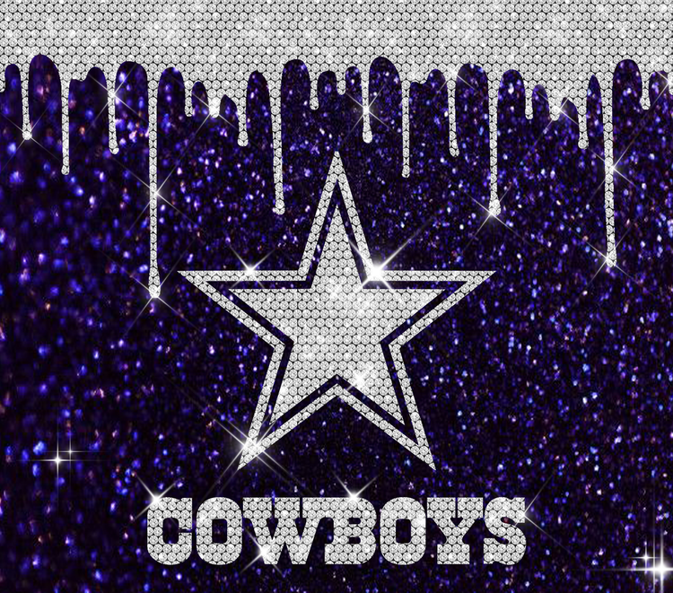 Royal Blue bling Cowboys 20oz sublimation transfer